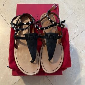 COPY - Black and gold Valentino studded sandals